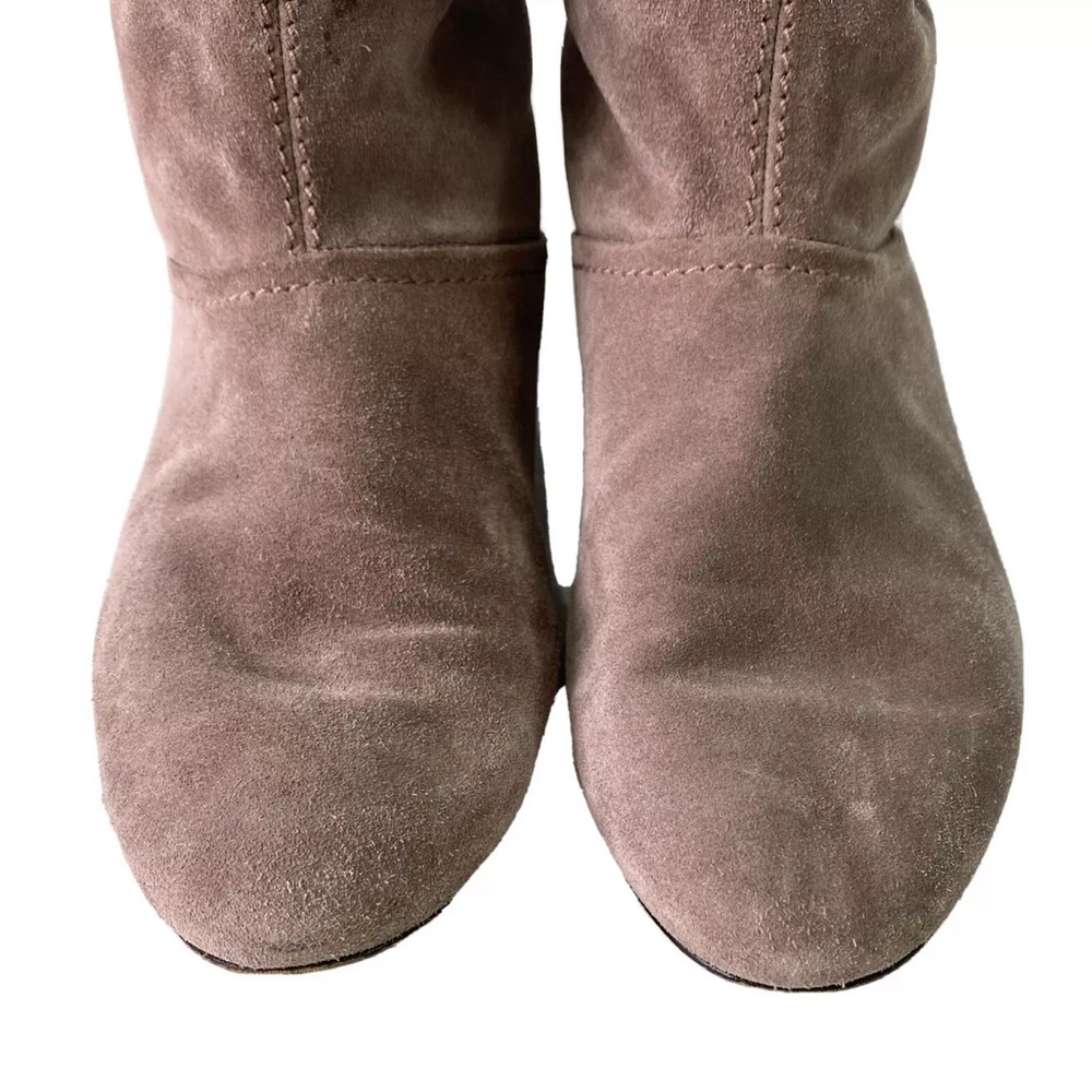 Salvatore Ferragamo Suede Mid Calf Embossed Boots - Picture 7 of 15